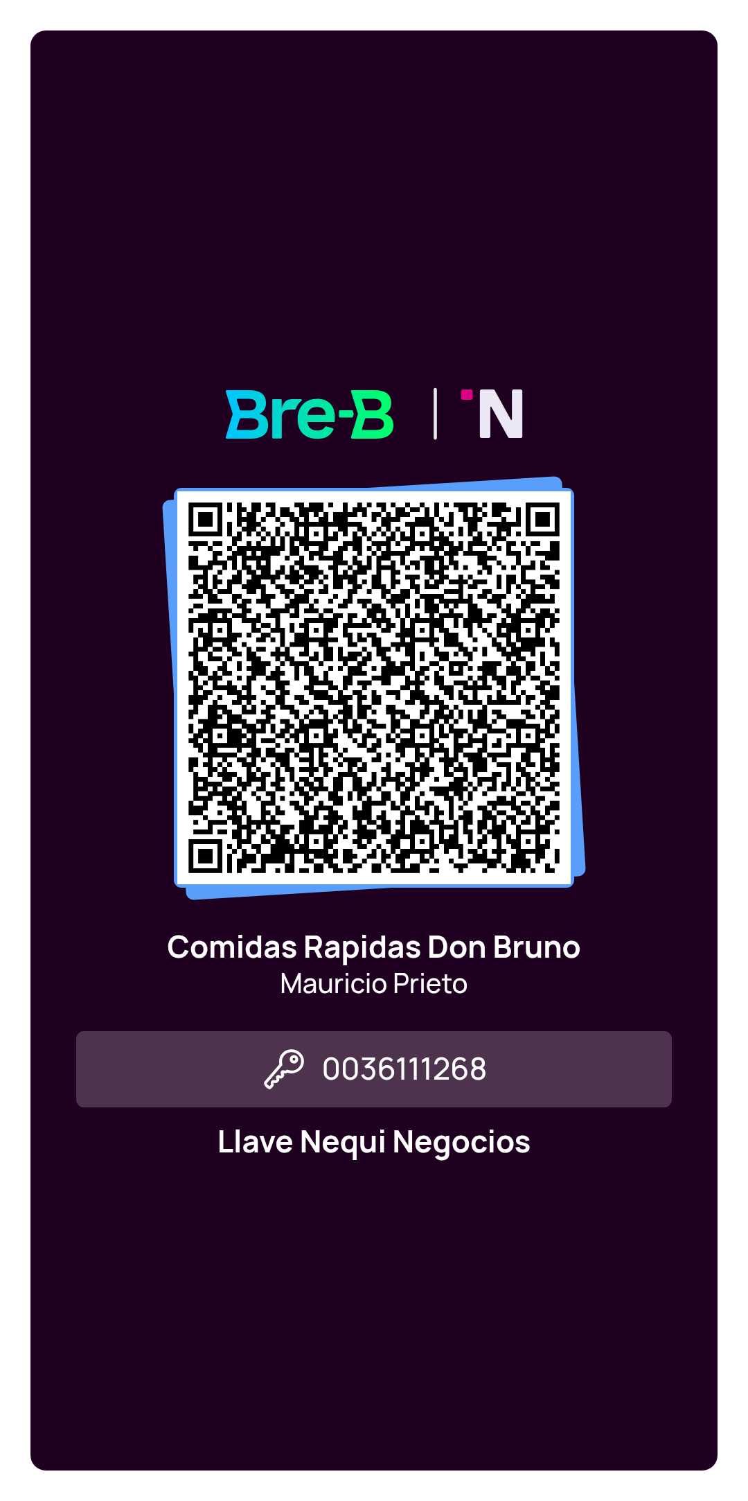 Código QR de pago Don Bruno